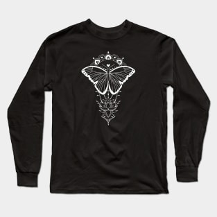 Butterfly Lotus Flower Long Sleeve T-Shirt